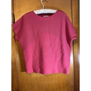 Vila Milano Womens Short‎ Sleeved Pink Sweater Size M Pointelle Accent